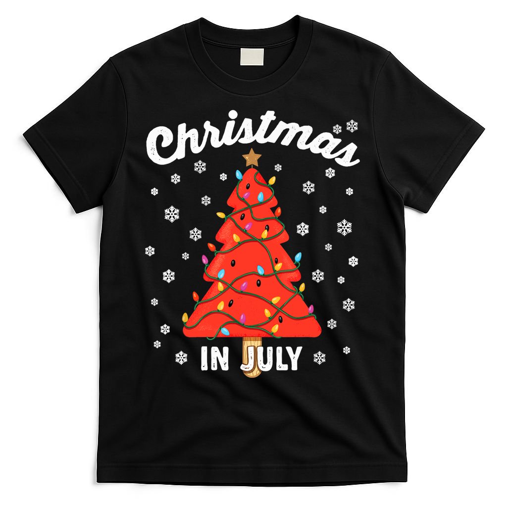 Christmas In July Watermelon Popsicle Tree Summer Xmas Party T-Shirt