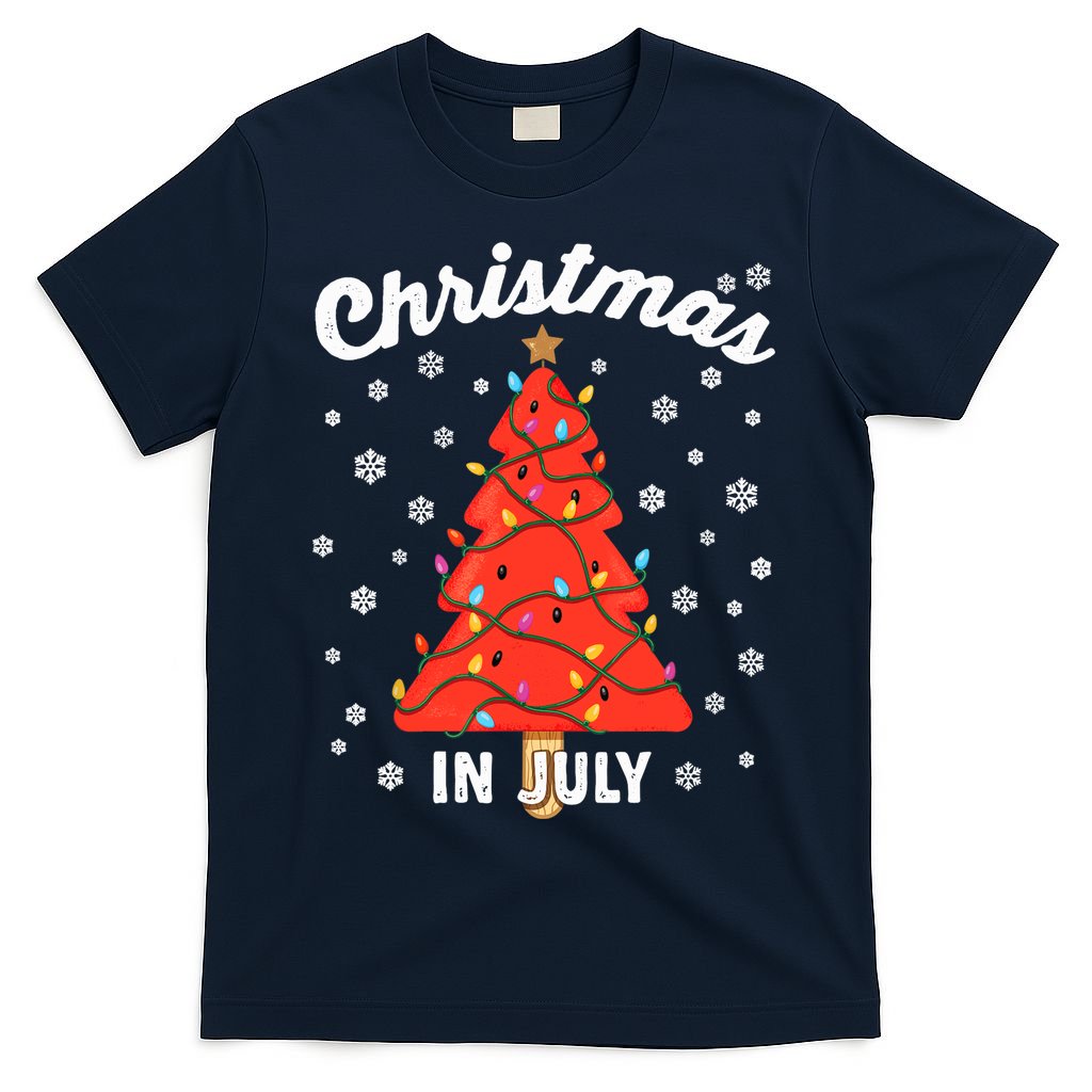 Christmas In July Watermelon Popsicle Tree Summer Xmas Party T-Shirt