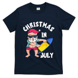 Christmas In July Santa Surfboard Summer Vacation Surfiing T-Shirt