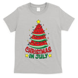 Christmas In July Watermelon Xmas Tree Summer T-Shirt