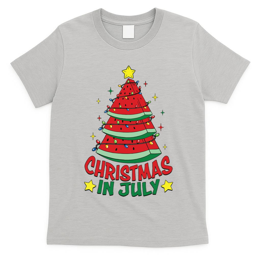Christmas In July Watermelon Xmas Tree Summer T-Shirt