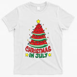 Christmas In July Watermelon Xmas Tree Summer T-Shirt