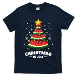 Christmas In July Watermelon Xmas Tree Summer T-Shirt