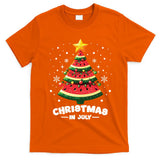 Christmas In July Watermelon Xmas Tree Summer T-Shirt