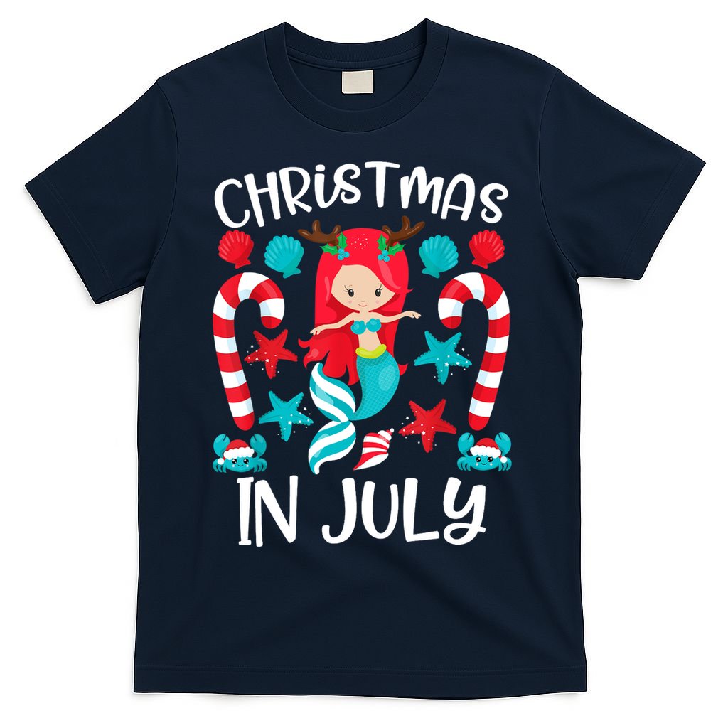 Christmas In July Cute Mermaid Summer T-Shirt