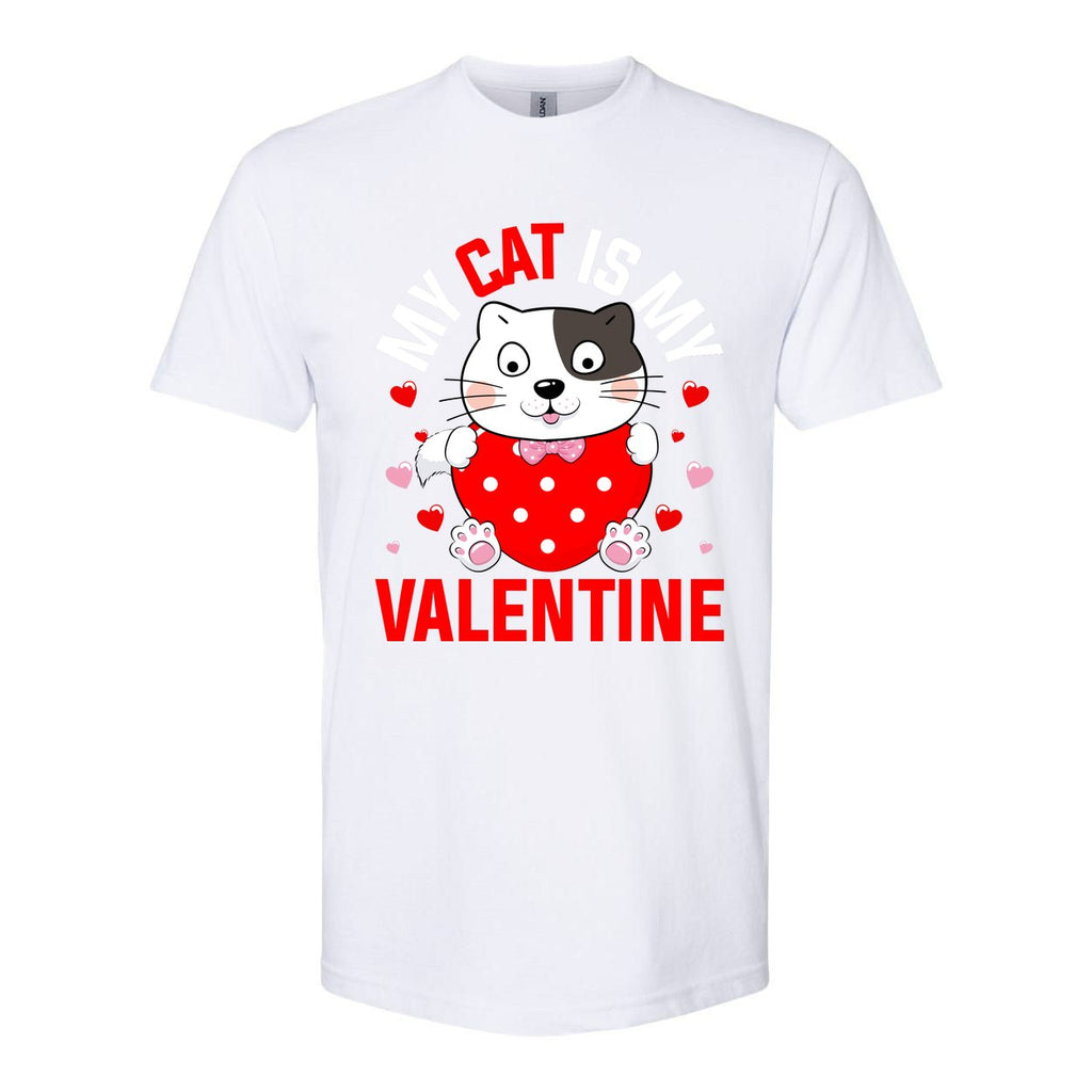 Cat Is My Valentine Softstyle CVC T-Shirt