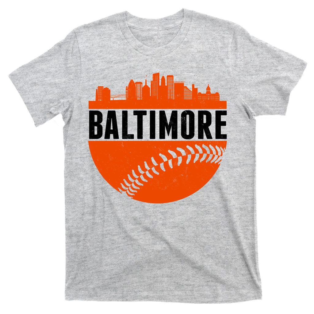 Classic Baltimore Skyline Baseball  T-Shirt