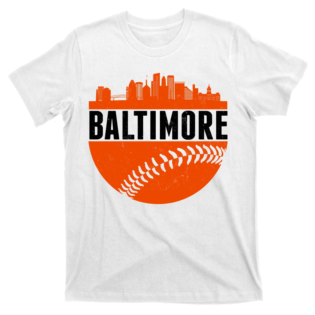 Classic Baltimore Skyline Baseball  T-Shirt