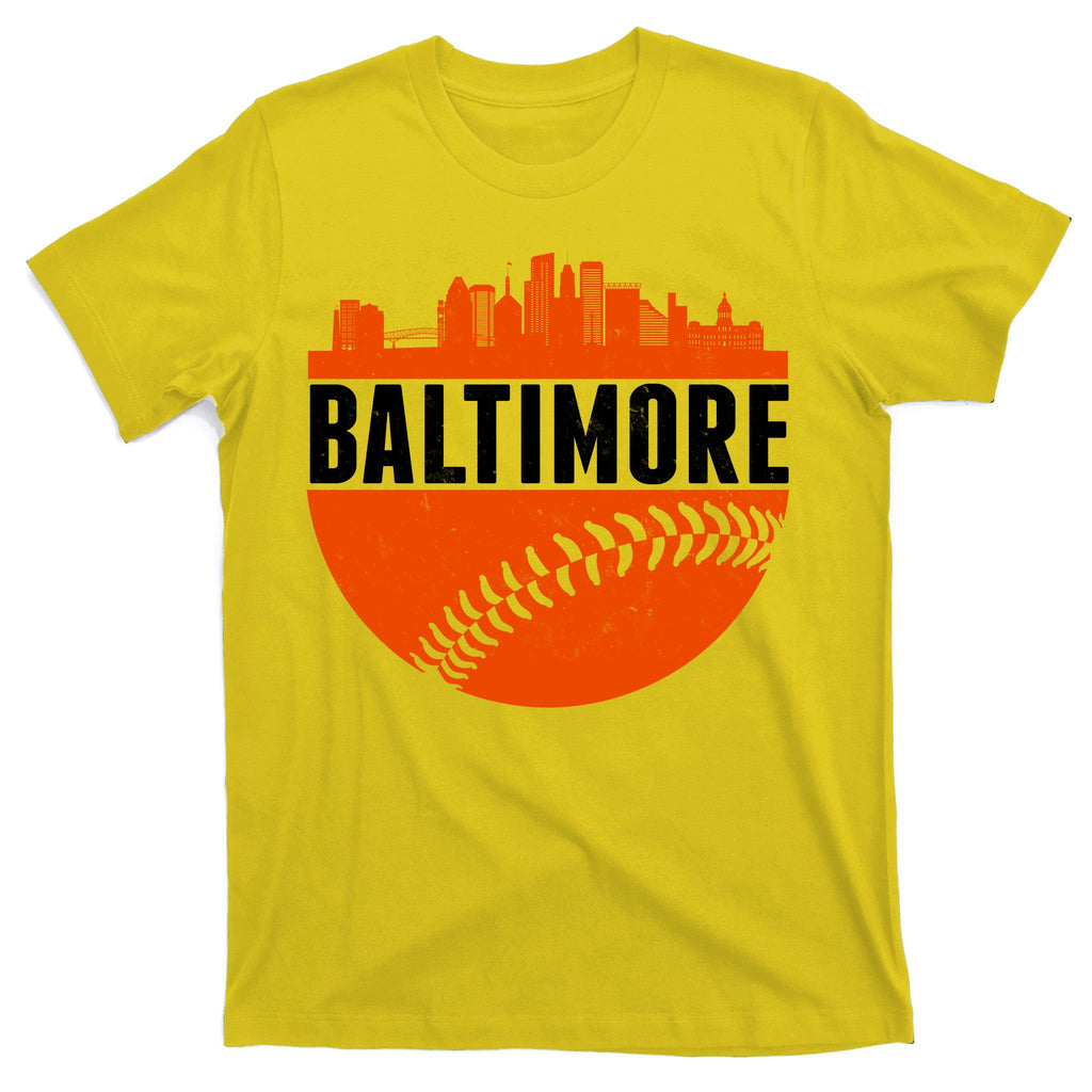 Classic Baltimore Skyline Baseball  T-Shirt