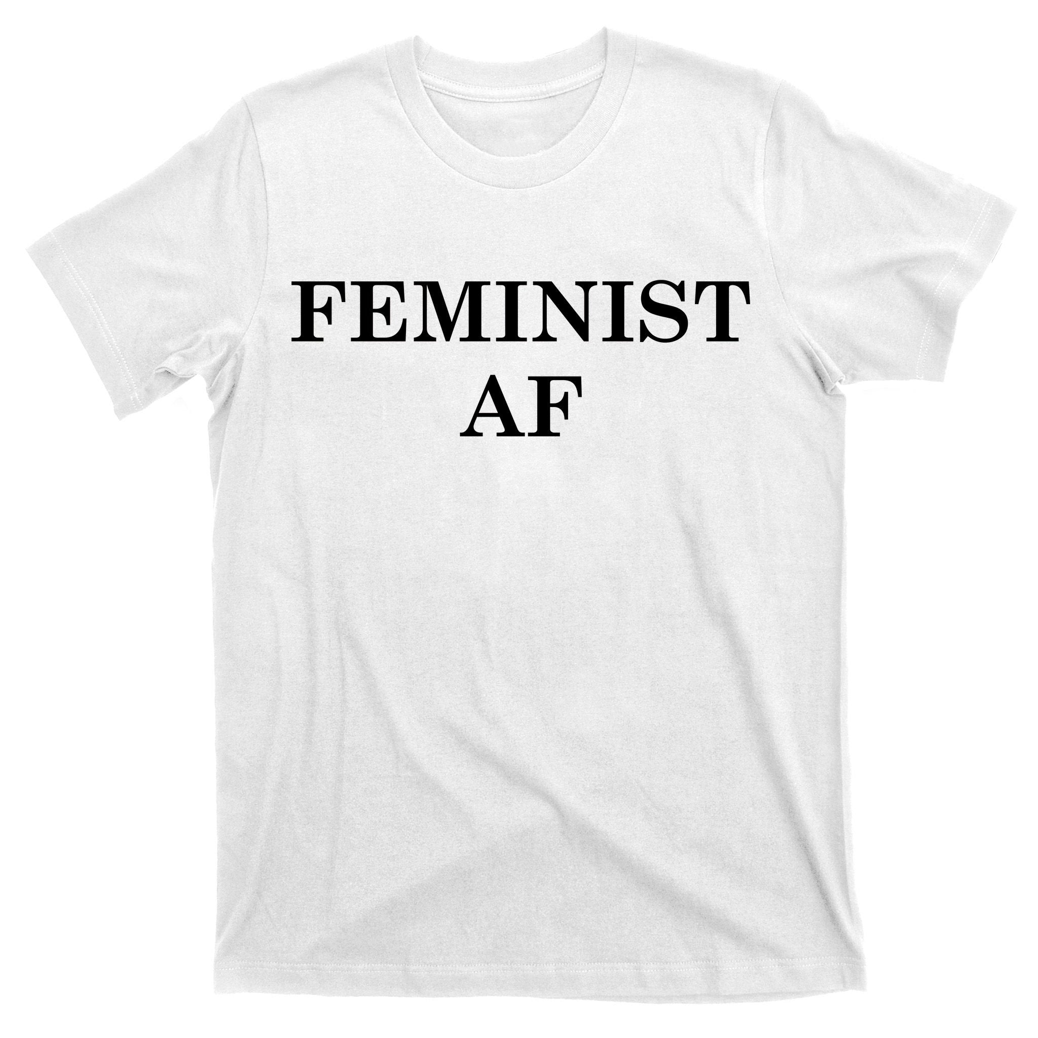 Classy News Feminist AF Text Logo T-Shirt