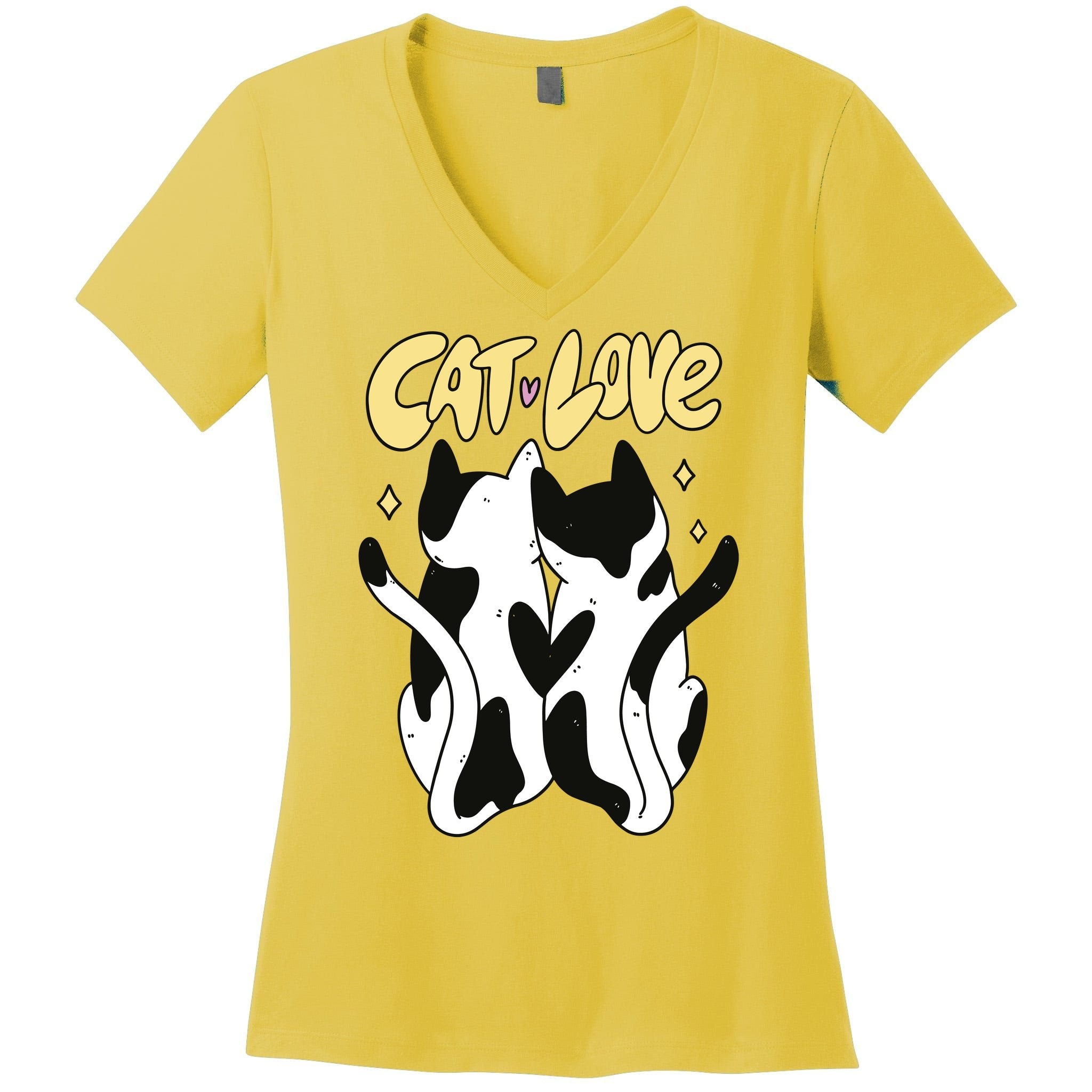 Cat Love Cute Gift Women's V-Neck T-Shirt