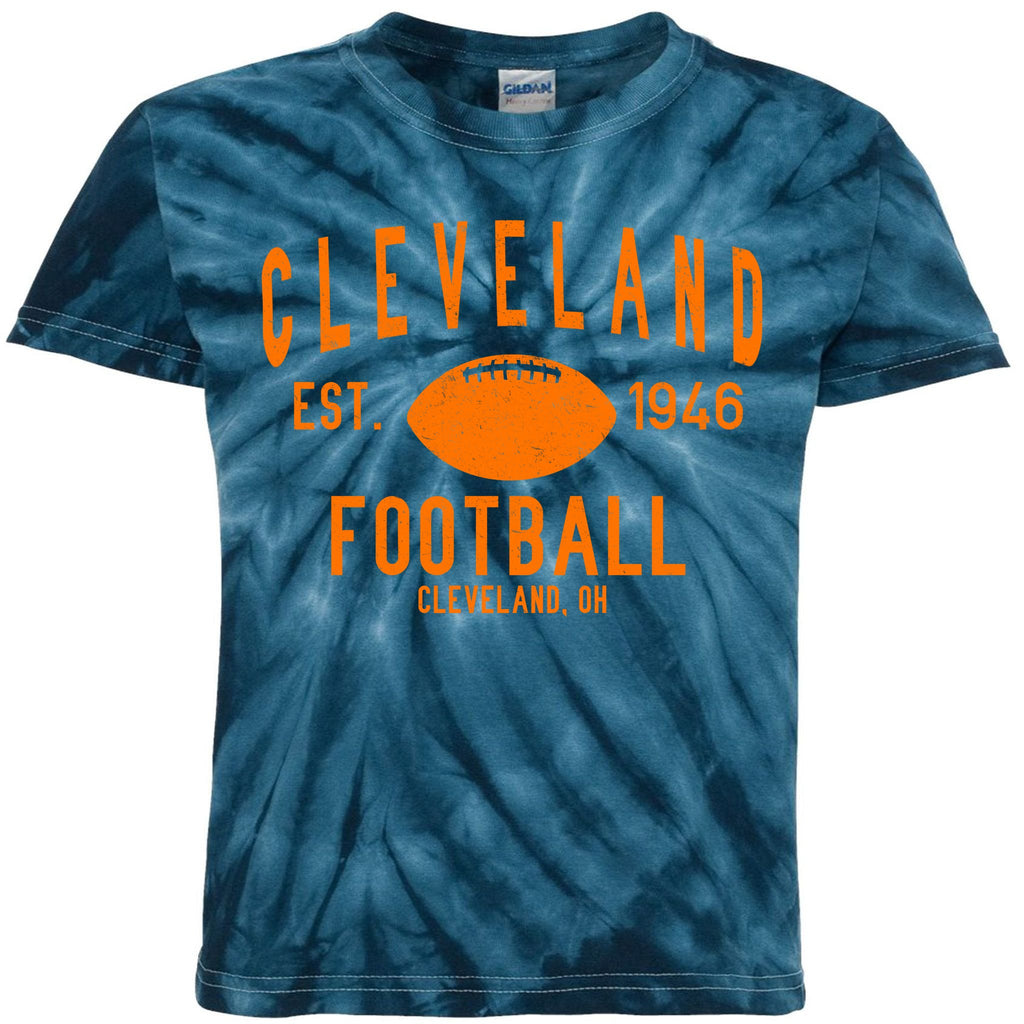 Cleveland OH Football Est. 1946 Kids Tie-Dye T-Shirt