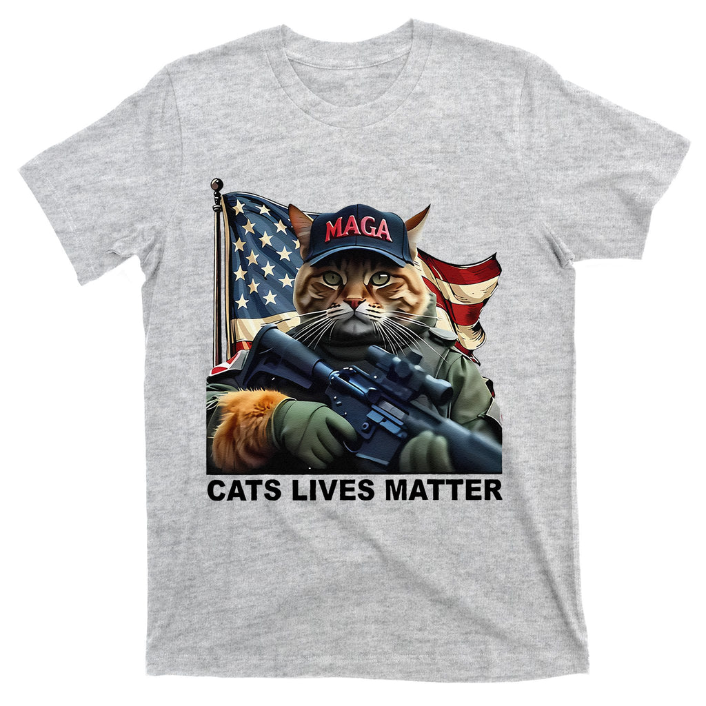 Cats Lives Matter Funny Trump 2024 Cat Maga Gift T-Shirt