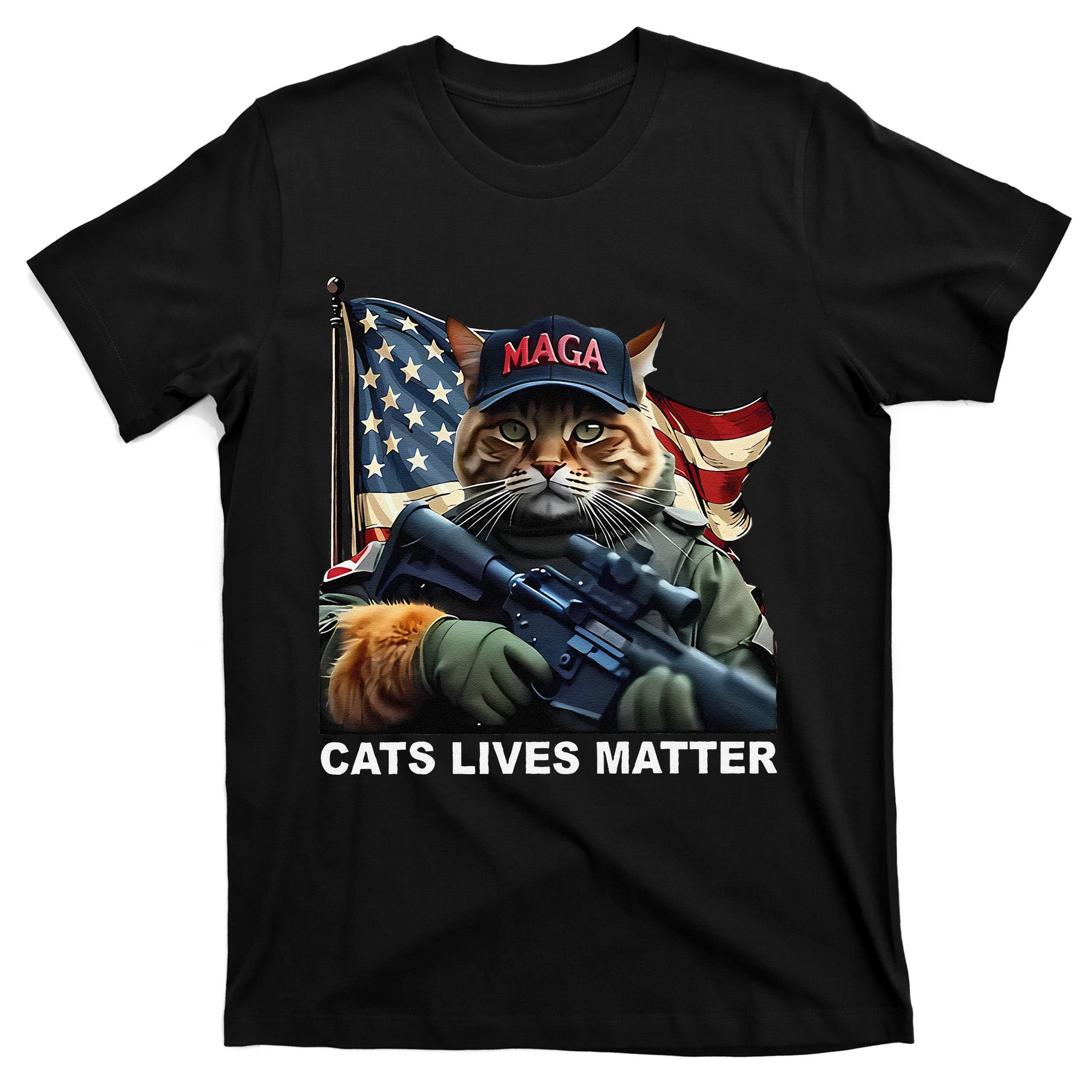 Cats Lives Matter Funny Trump 2024 Cat Maga Gift T-Shirt