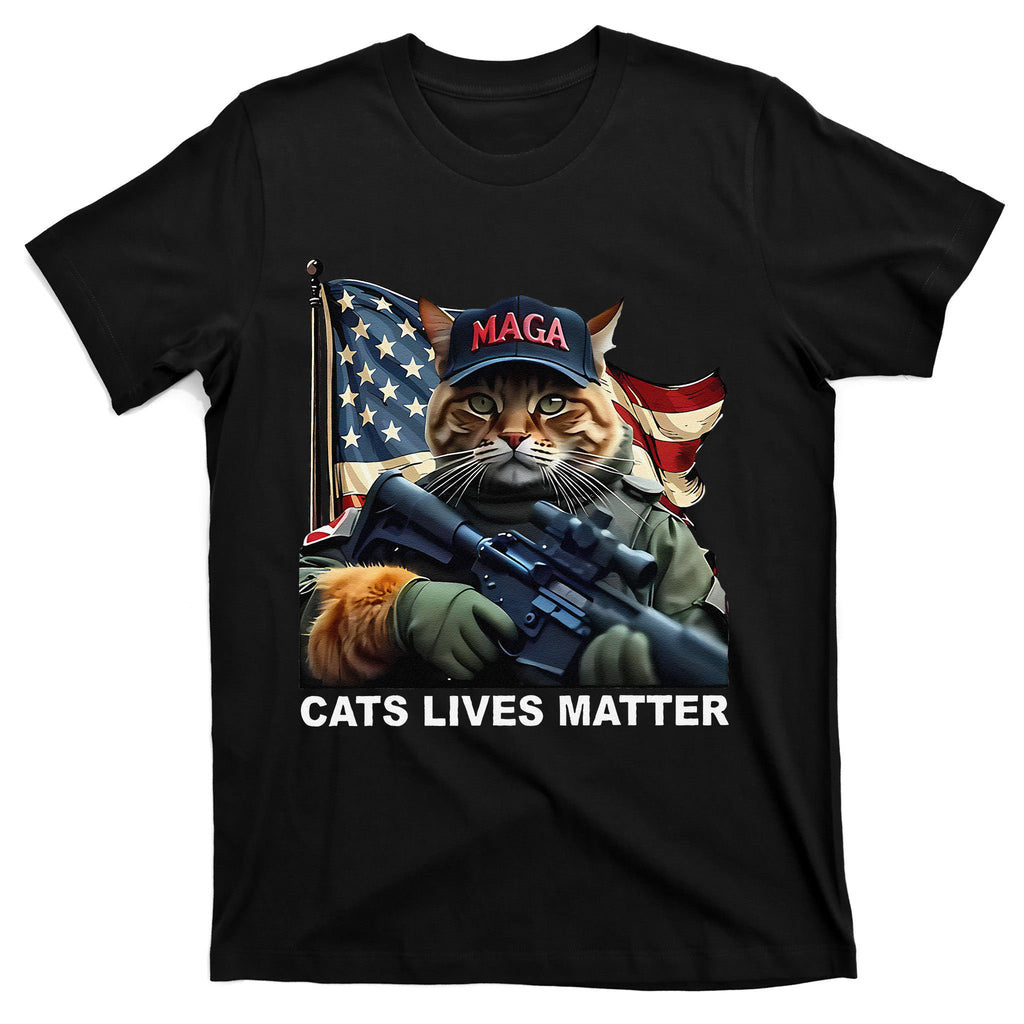 Cats Lives Matter Funny Trump 2024 Cat Maga Gift T-Shirt