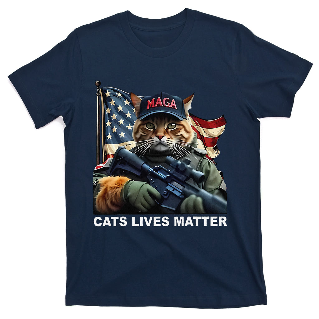 Cats Lives Matter Funny Trump 2024 Cat Maga Gift T-Shirt
