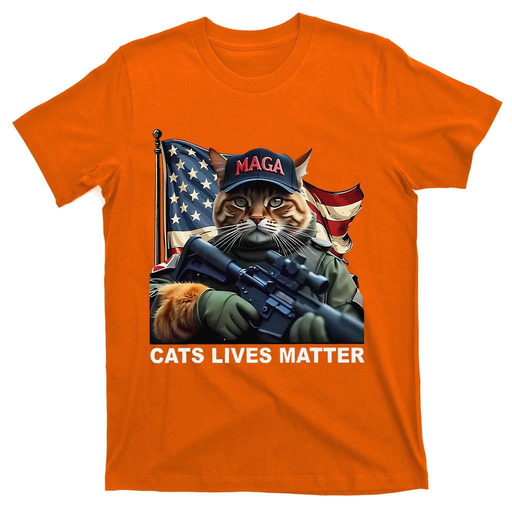 Cats Lives Matter Funny Trump 2024 Cat Maga Gift T-Shirt