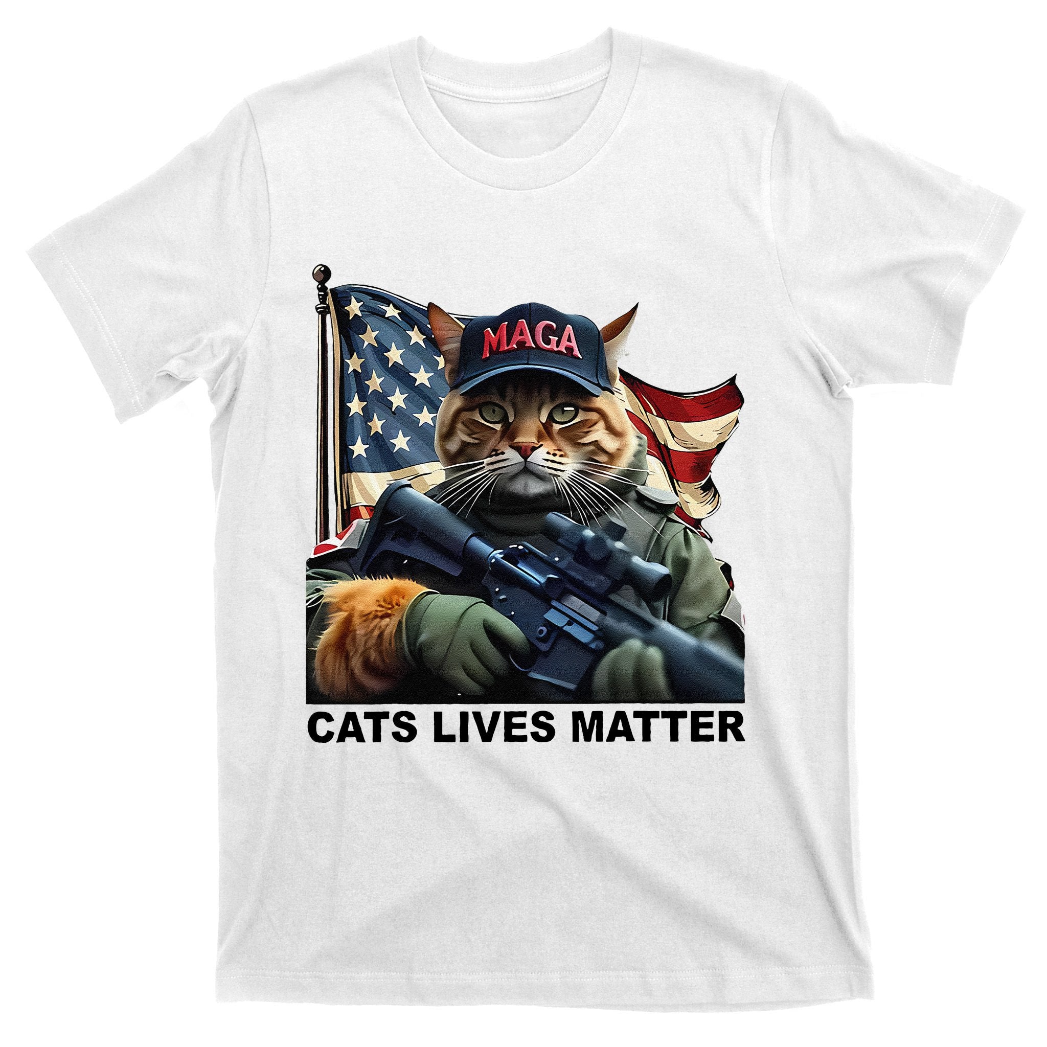 Cats Lives Matter Funny Trump 2024 Cat Maga Gift T-Shirt