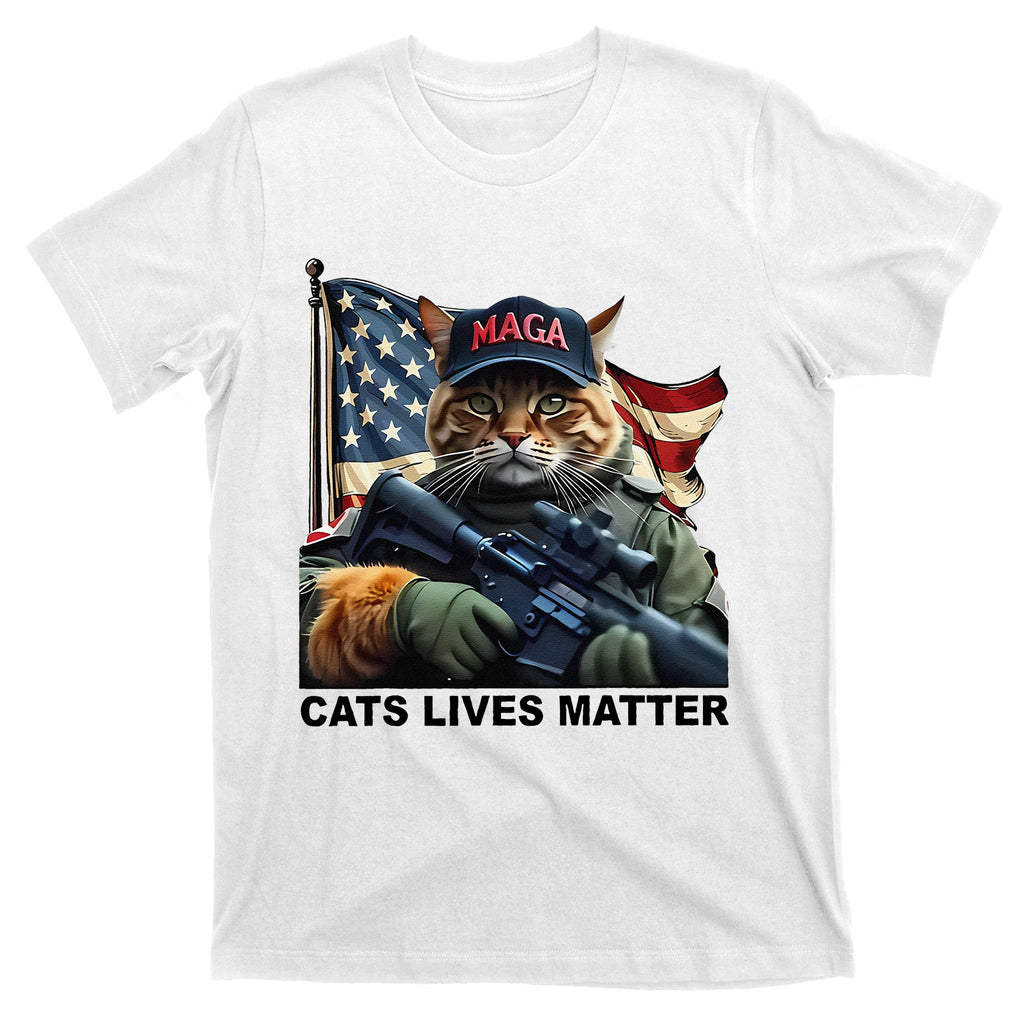 Cats Lives Matter Funny Trump 2024 Cat Maga Gift T-Shirt