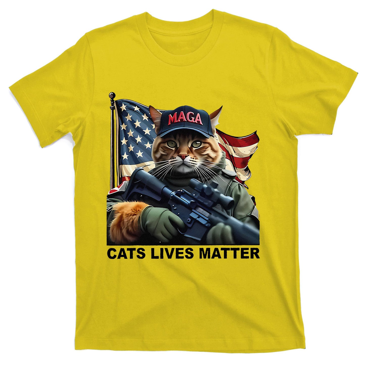 Cats Lives Matter Funny Trump 2024 Cat Maga Gift T-Shirt