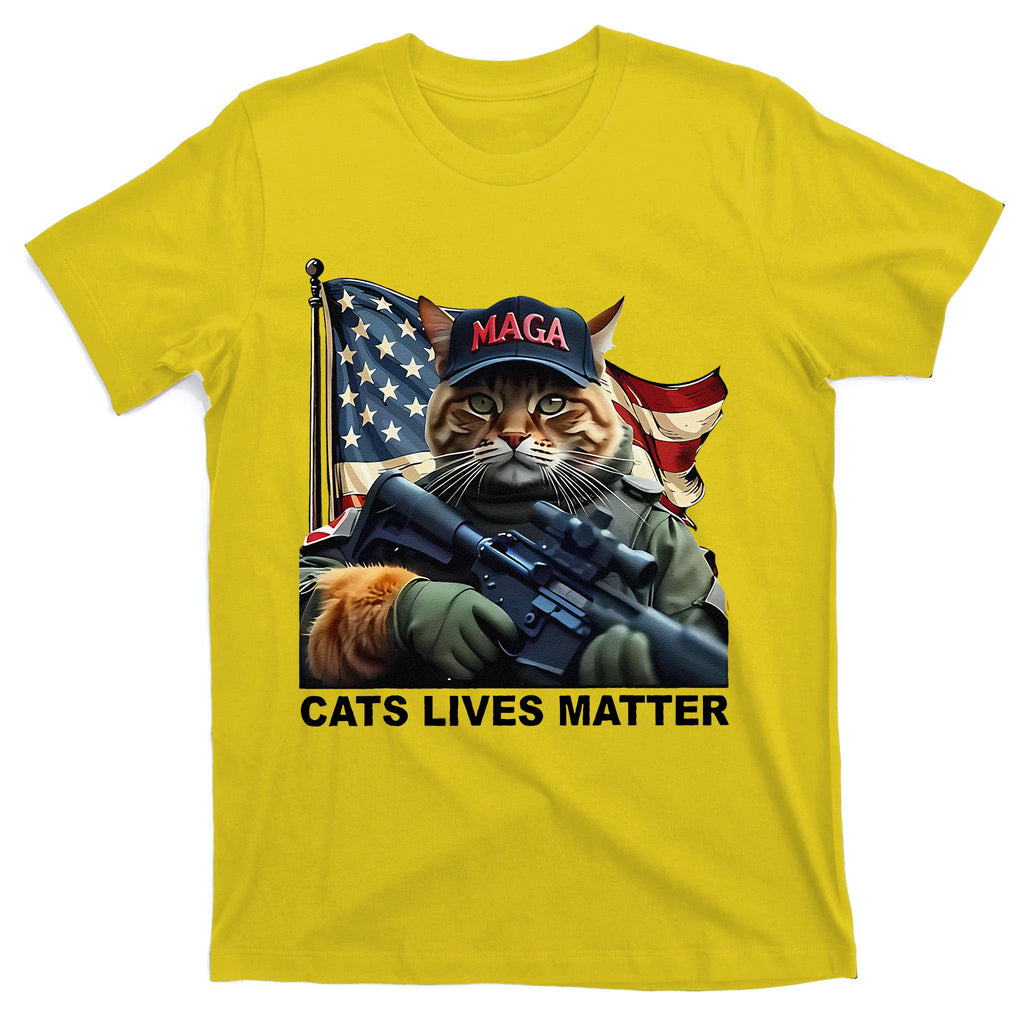 Cats Lives Matter Funny Trump 2024 Cat Maga Gift T-Shirt