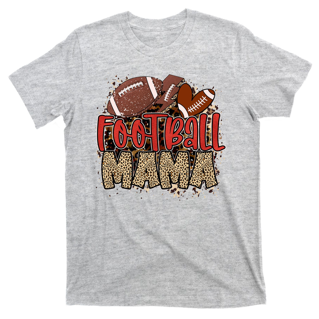 Cute Leopard Print Football Mama T-Shirt
