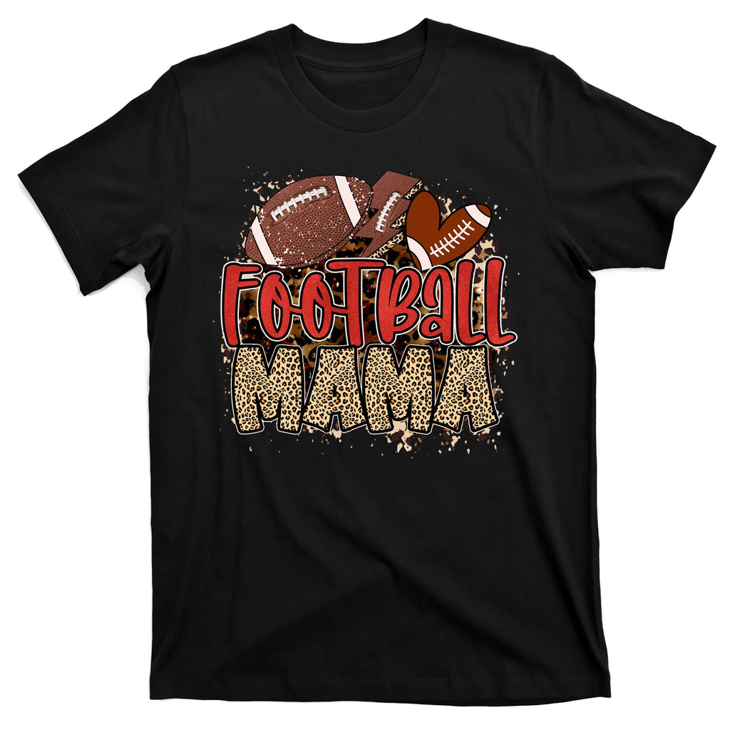Cute Leopard Print Football Mama T-Shirt