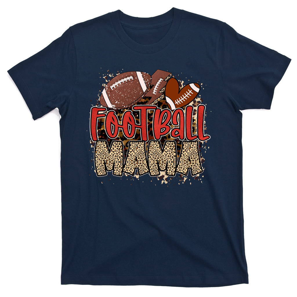 Cute Leopard Print Football Mama T-Shirt