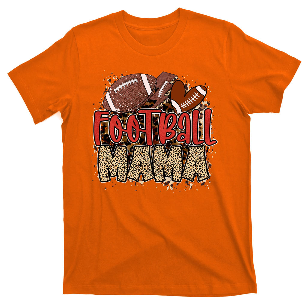 Cute Leopard Print Football Mama T-Shirt
