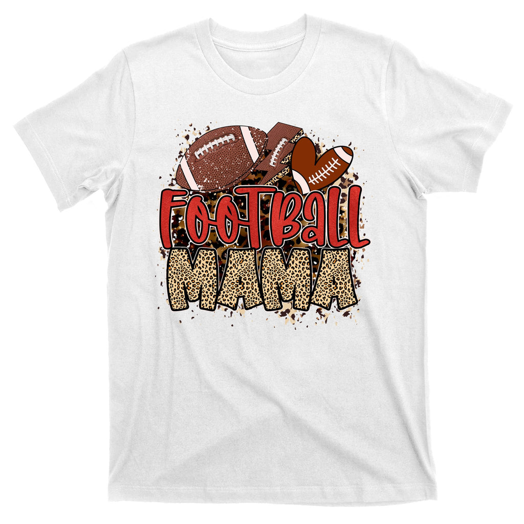 Cute Leopard Print Football Mama T-Shirt
