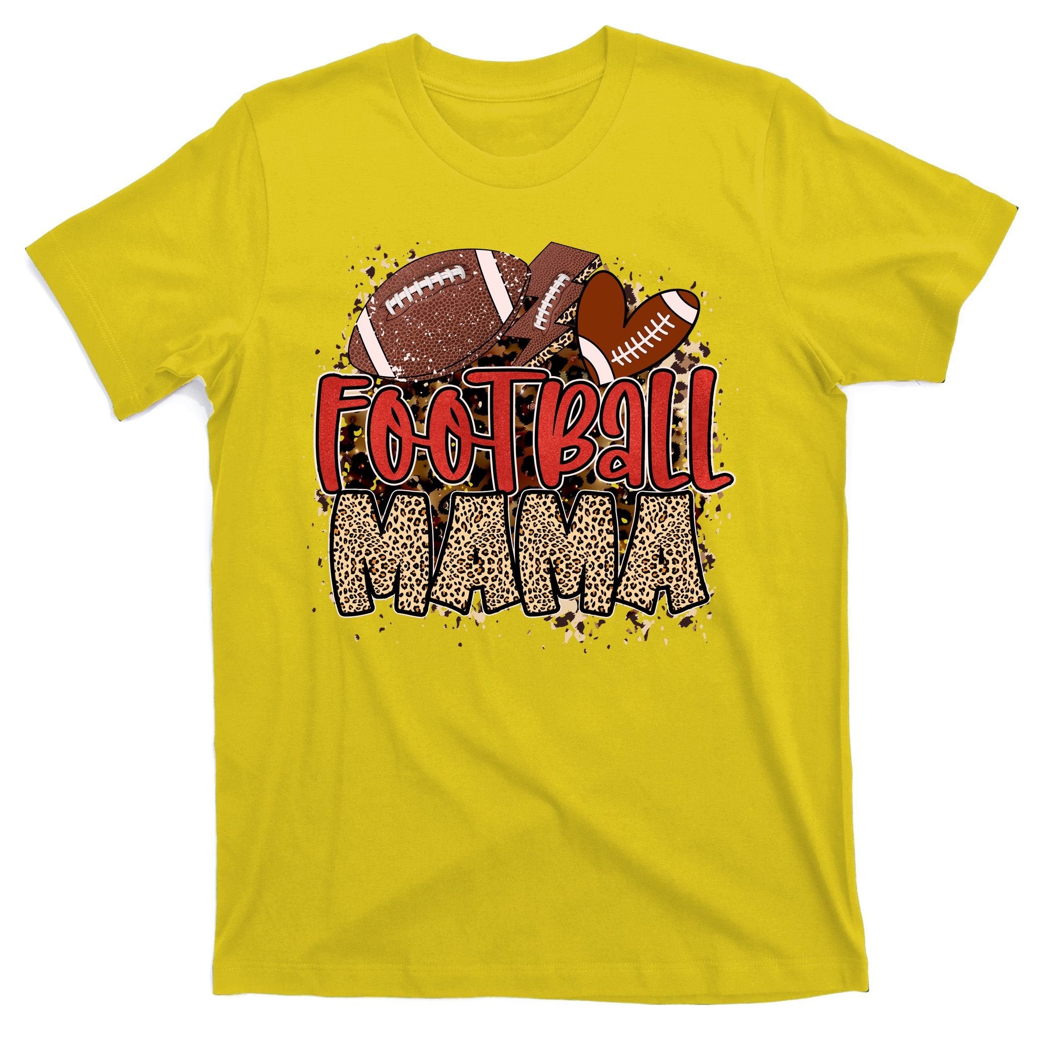 Cute Leopard Print Football Mama T-Shirt