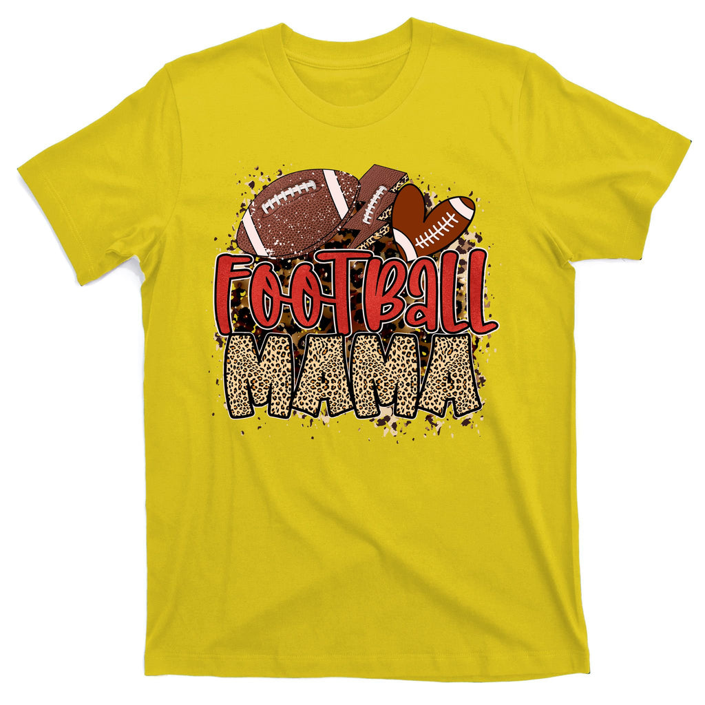 Cute Leopard Print Football Mama T-Shirt