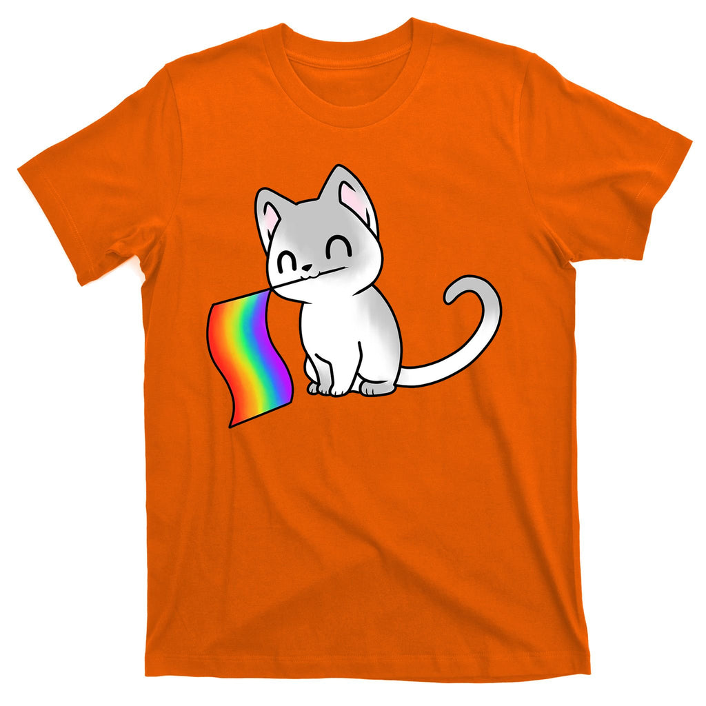 Cat Lgbt Rainbow Flag Pride Month T-Shirt