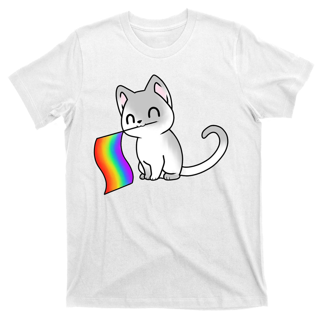 Cat Lgbt Rainbow Flag Pride Month T-Shirt
