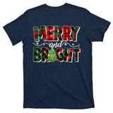 Christmas Merry And Bright Red And Green Patterns T-Shirt