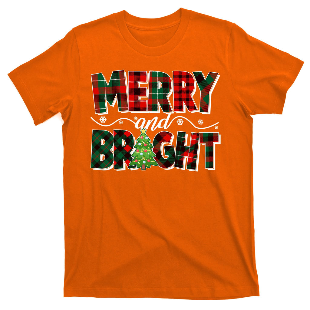 Christmas Merry And Bright Red And Green Patterns T-Shirt