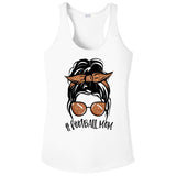 Cute Messy Bun Football Mom Ladies PosiCharge Competitor Racerback Tank