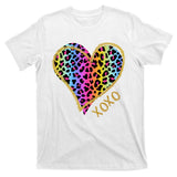 Colorful Neon Cheetah Print Heart Xoxo T-Shirt