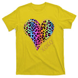 Colorful Neon Cheetah Print Heart Xoxo T-Shirt