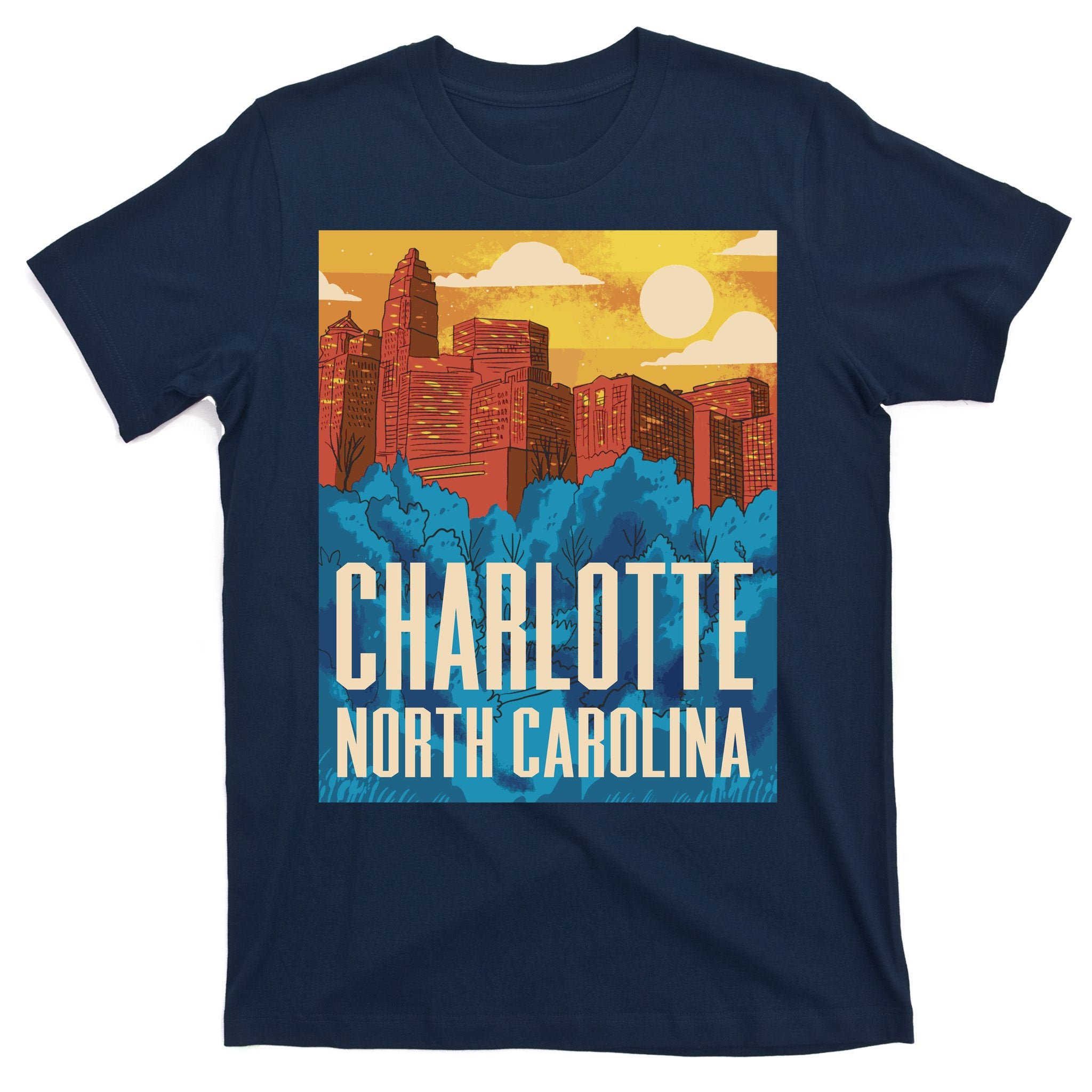 Charlotte North Carolina City Sunset T-Shirt
