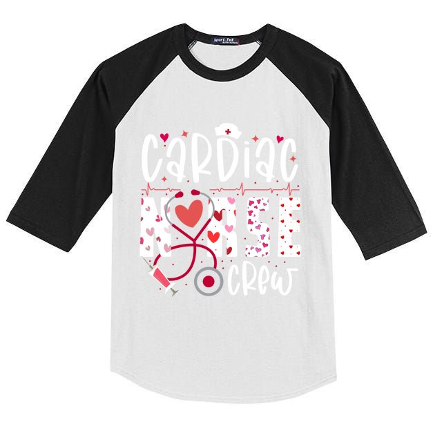 Cardiac Nurse Crew Heart Stethoscope ValentineS Day Nurse Gift Kids Colorblock Raglan Jersey