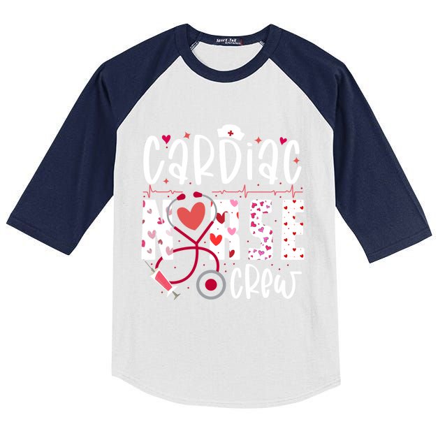 Cardiac Nurse Crew Heart Stethoscope ValentineS Day Nurse Gift Kids Colorblock Raglan Jersey