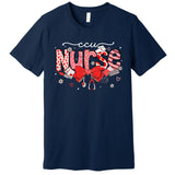 Ccu Nurse Stethoscope Coquette Bow Heart Valentine Nursing Premium T-Shirt