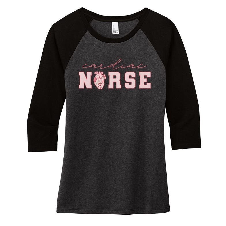 Cardiac Nurse ValentineS Day Telemetry Nurse Cvicu Nurse Women's Tri-Blend 3/4-Sleeve Raglan Shirt