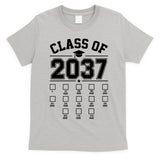 Class Of 2037 Grow With Me Checklist Kindergarten 12th Grade T-Shirt
