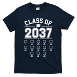 Class Of 2037 Grow With Me Checklist Kindergarten 12th Grade T-Shirt