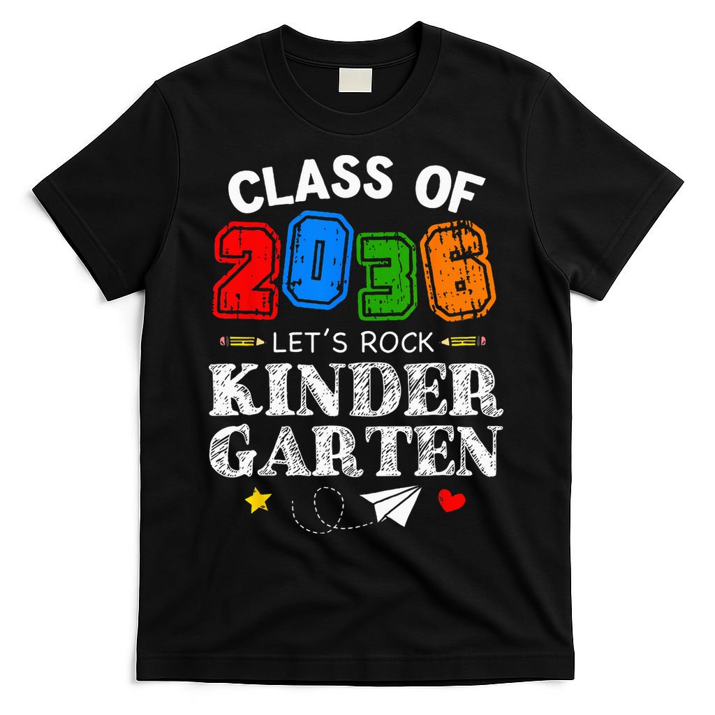Class Of 2036 Lets Rock Kindergarten Back To School T-Shirt