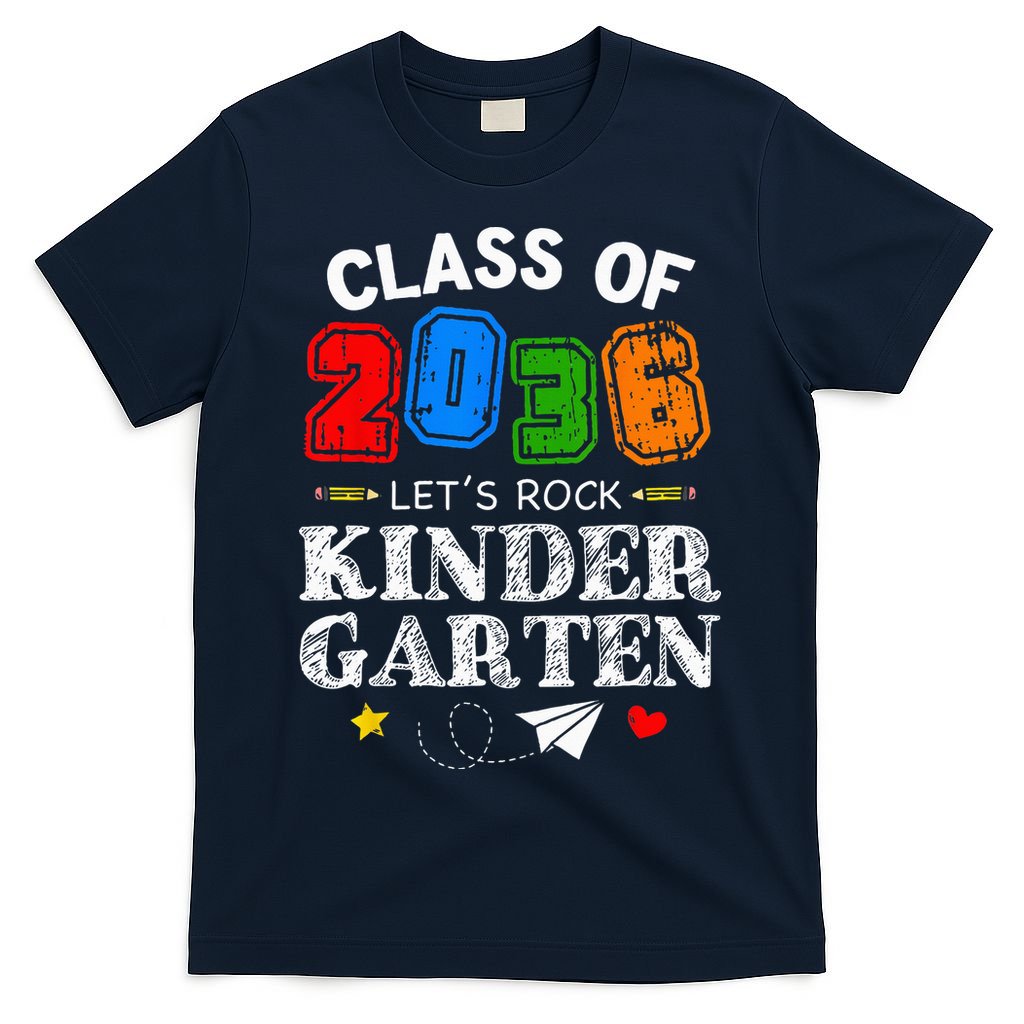 Class Of 2036 Lets Rock Kindergarten Back To School T-Shirt
