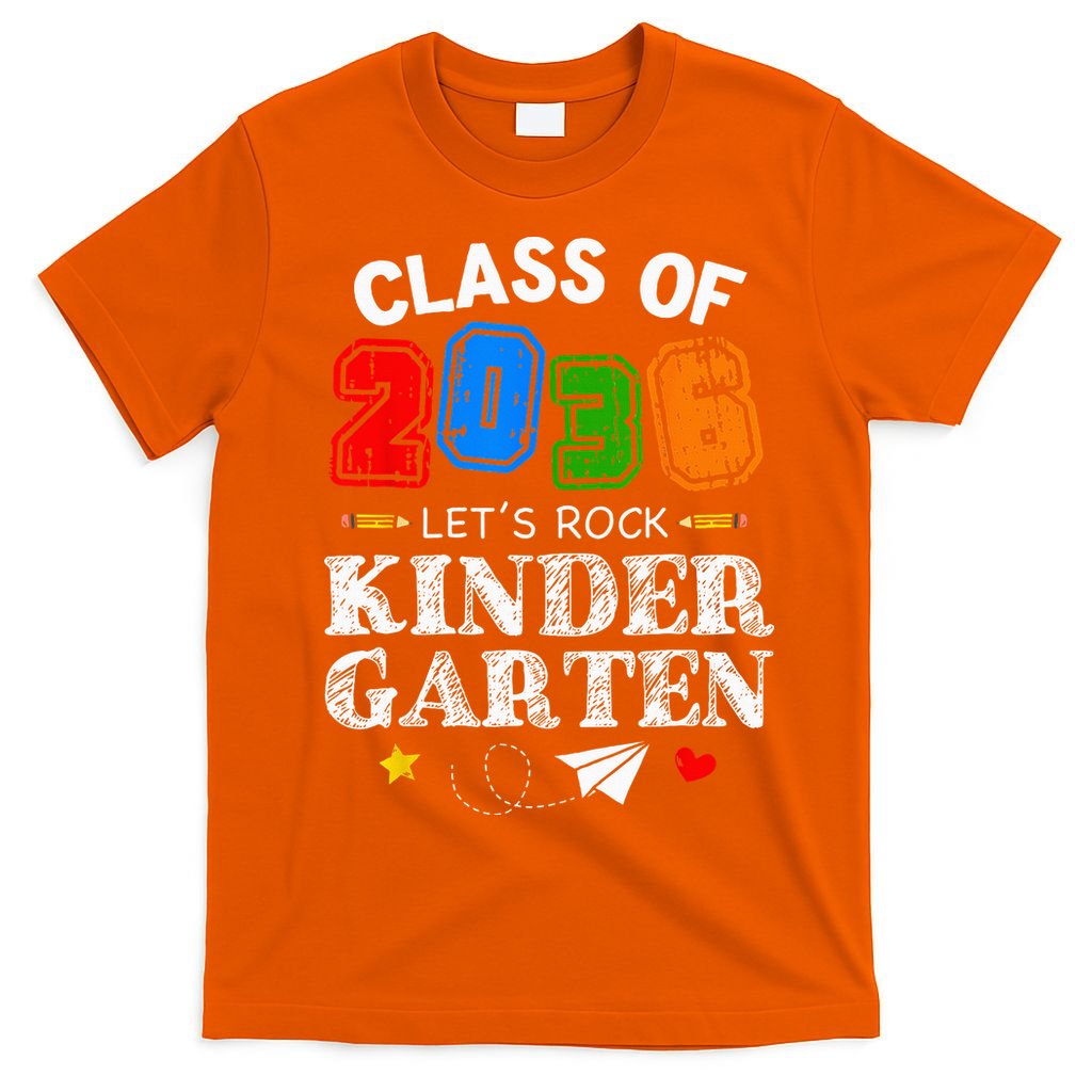 Class Of 2036 Lets Rock Kindergarten Back To School T-Shirt