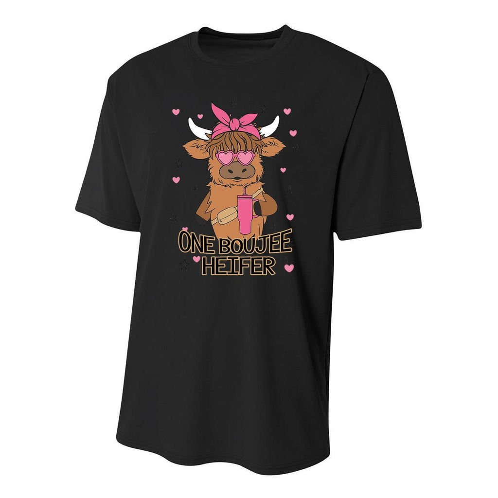 Cute One Boujee Heifer Youth Performance Sprint T-Shirt